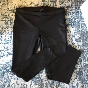 Faux leather leggings.